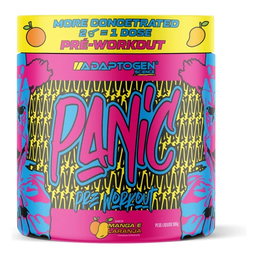 Pré Treino Panic 300g Adaptogen Beta Alanina Creatina Foco