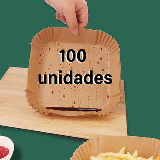 KIT  Forma Quadrada Descartável Para Fritadeira Air Fryer Em Papel Antiaderente