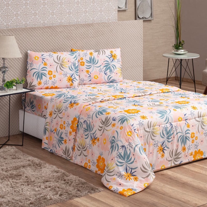 Jogo De Cama Casal Padrão 3 Peças Estampado Luxo- Estampas Sortidas