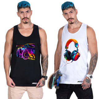 Kit 2 Regatas Camisetas Masculina Verão Needstar Carro