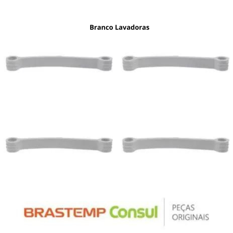 Kit com 04 tirantes Branco para Máquinas de Lavar Roupas - Brastemp/Consul