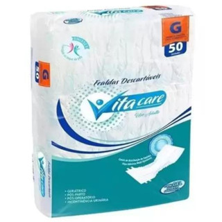 Fraldas Descartáves Geriátrica Pacotão Vita Care Tamanho G 50 Unidades