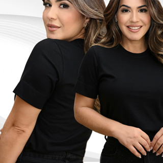 BLUSA FEMININA T-SHIRT GOLA O 100% ALGODÃO TENDÊNCIA BASICA em Oferta na Shopee