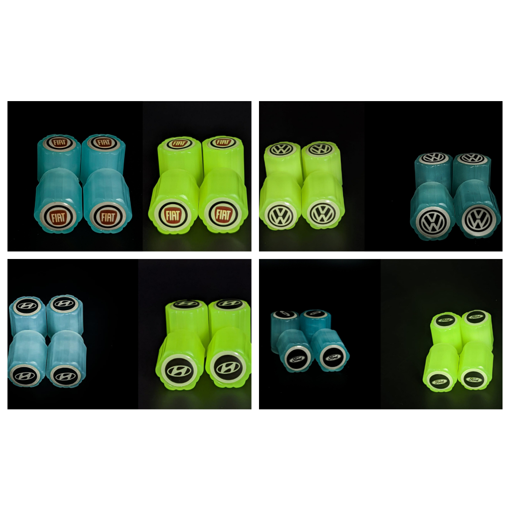 Bico Tampa Válvula Pneu Carro Moto Bicicleta   Fluorescente 4 Pcs em 2 Cores em Oferta na Shopee