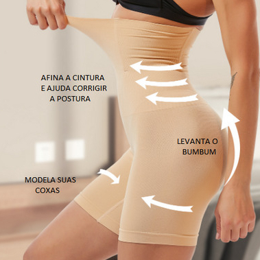 Cinta Modeladora Bermuda Up Shaper BumBum Com Barbatana Lingerie Alta Compressão Reduz Medidas em Oferta na Shopee
