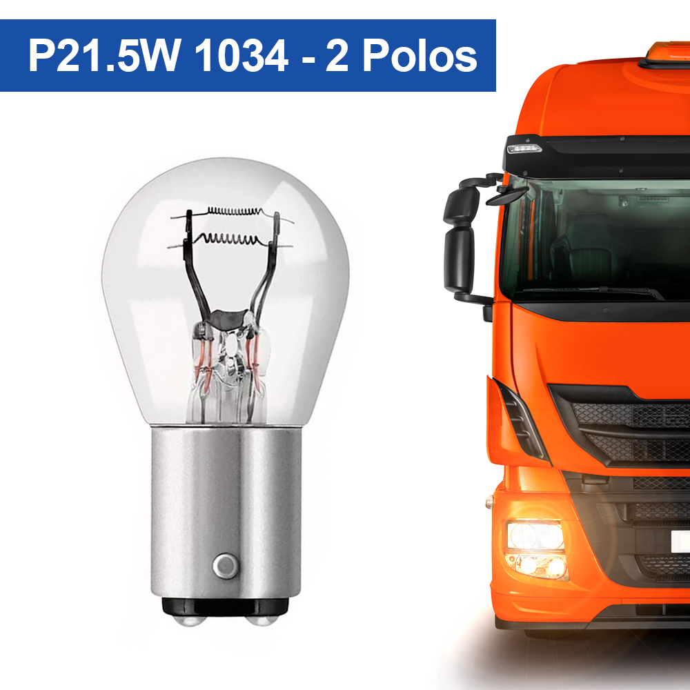 50 Lâmpadas 1034 P21/5w 2 Polos Amarelo 12v 21/5w Barato Caminhão Trator Ônibus Linha Pesada Freio Lanterna