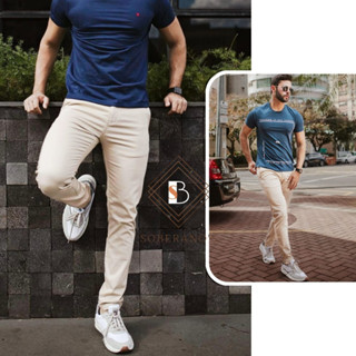Calça Masculina Sport Fino ALFAIATARIA Skinny Slim Sarja Brim Premium