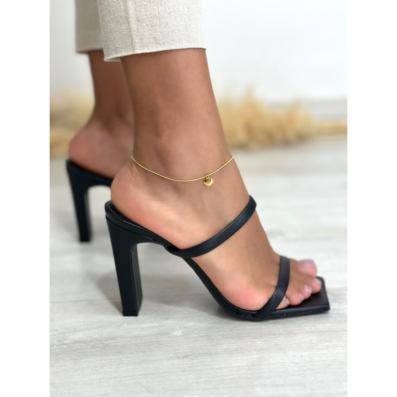 Sandália Feminina Saltinho  Medio Tabua 10 cm  Moda Casual Luxo em Oferta na Shopee