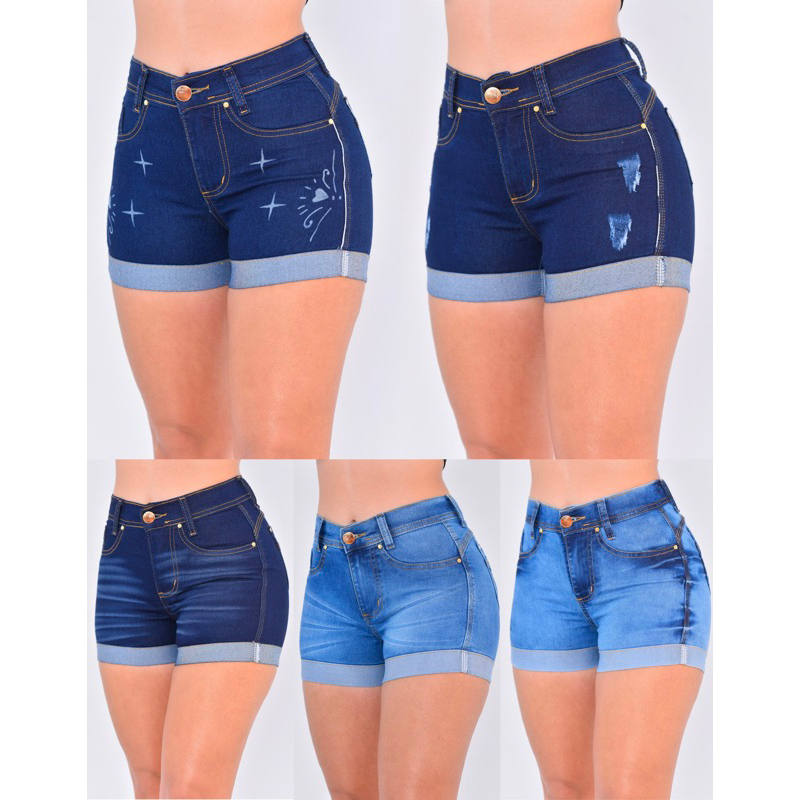 kit 10 shorts e bermudas jeans feminino no atacado com lycra
