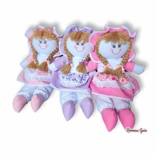 Boneca de Pano Artesanal 35cm kit 10 unidades Bonecas Gaia