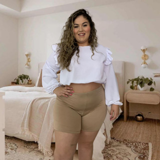 Short Segunda Pele do M ao 54 Plus Size Anágua Usar Debaixo de Vestidos e Saias Cintura Alto