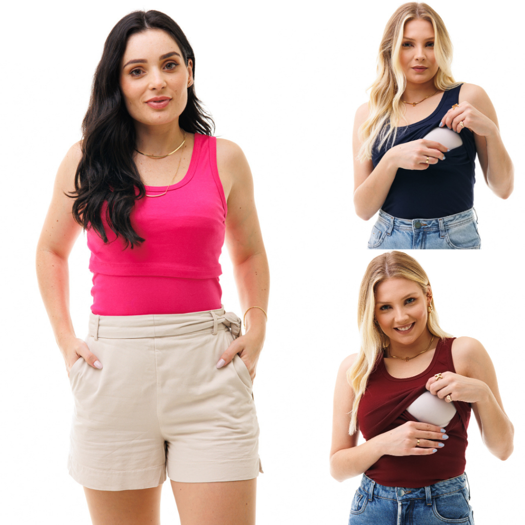 Kit com 3 Regatas Para Amamentação em Oferta na Shopee