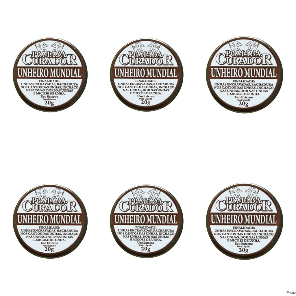6x Pomada Curador Unheira Mundial - 20g
