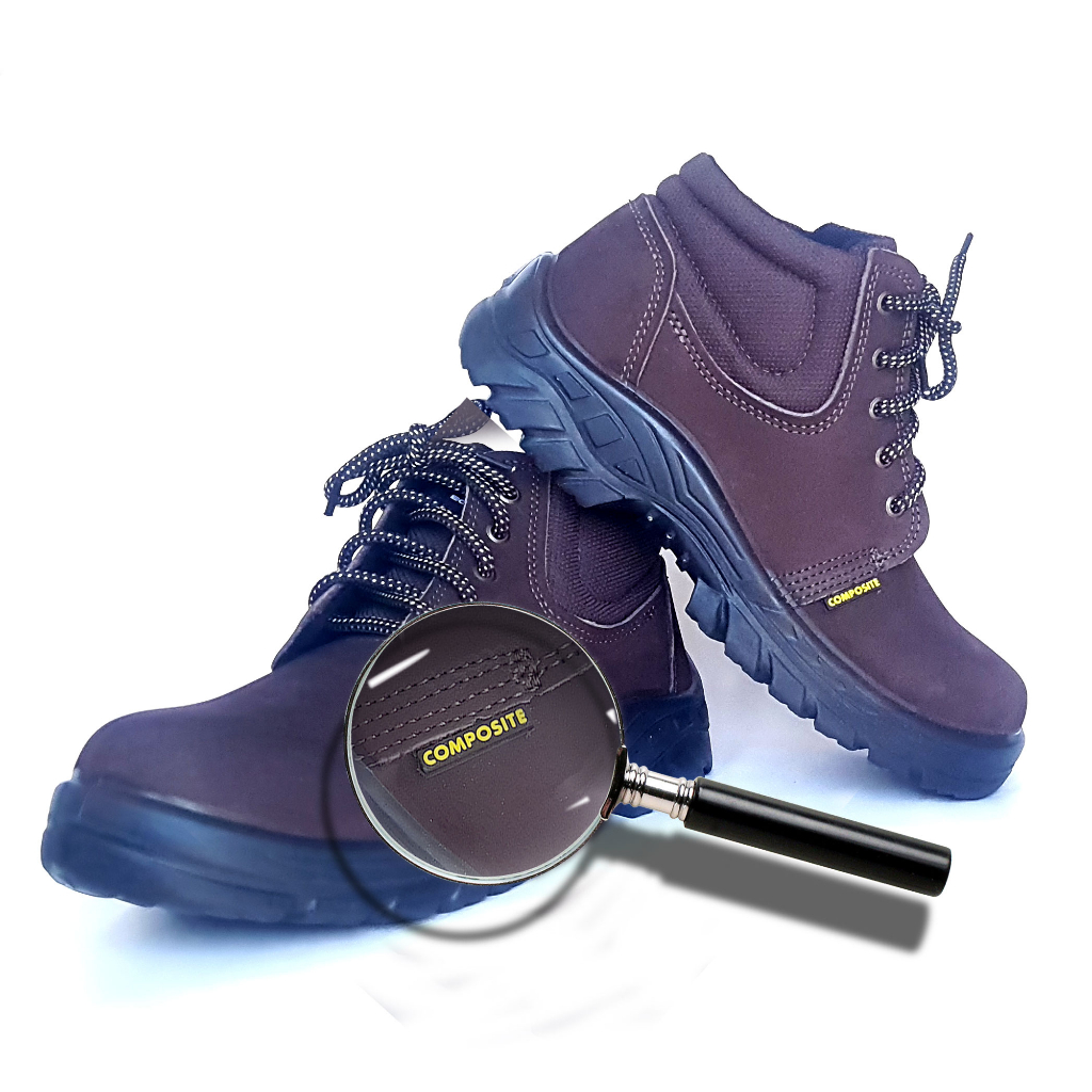 Bota Botina Bico Com Bico Composite Confortável De Couro C.a 47.167 em Oferta na Shopee