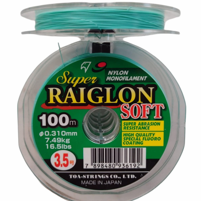 Linha Monofilamento Super Raiglon Soft 0.310mm 7.49kg 100m
