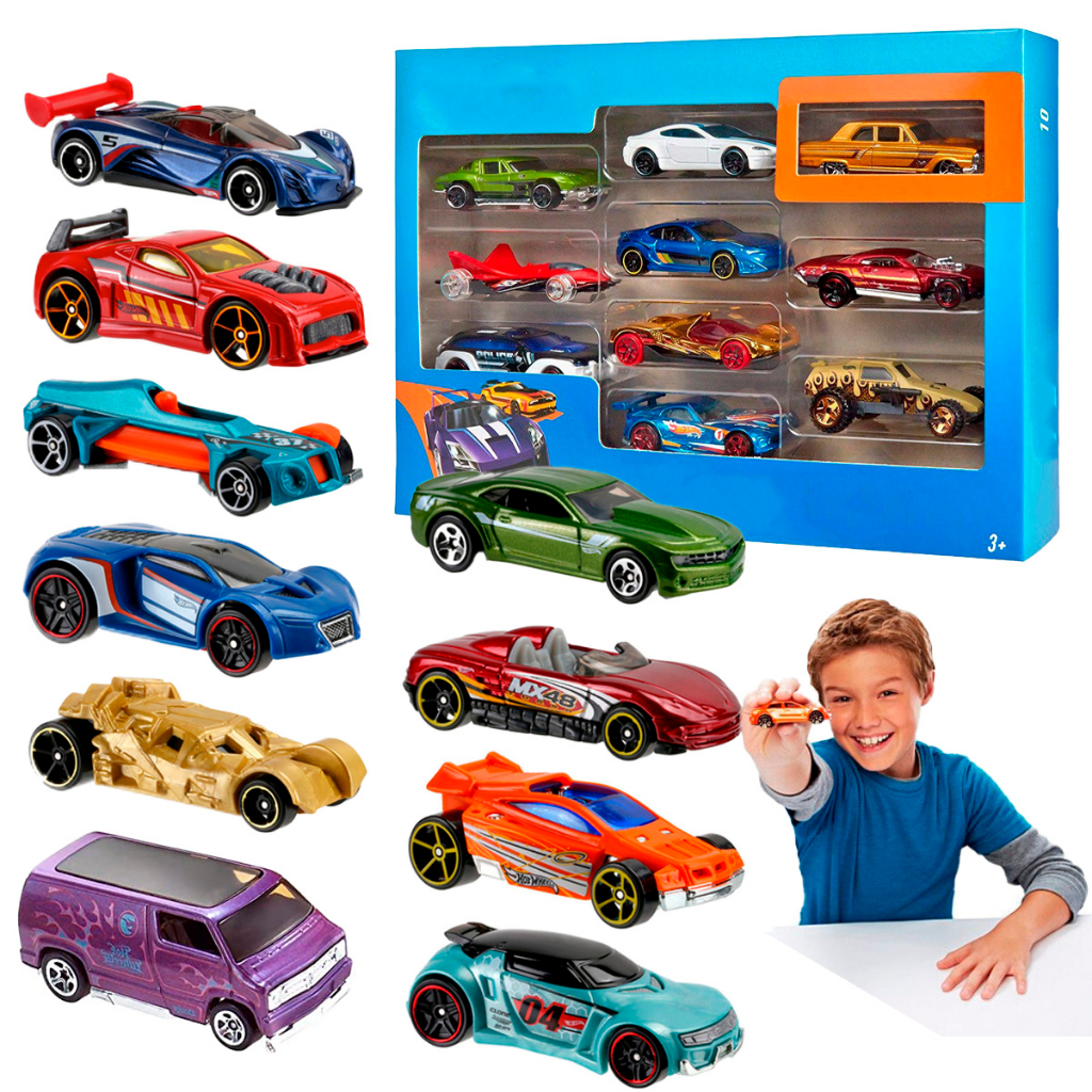 Kit Coleção Carrinhos Hot Cars Carros Miniatura Metal Carrinhos Ferro para Meninos e Meninas caixa em Oferta na Shopee
