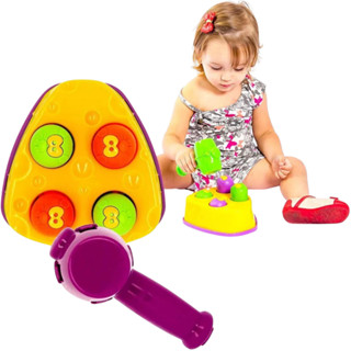 Brinquedo Martelo Bate Bate Ratinho Didático Colorido