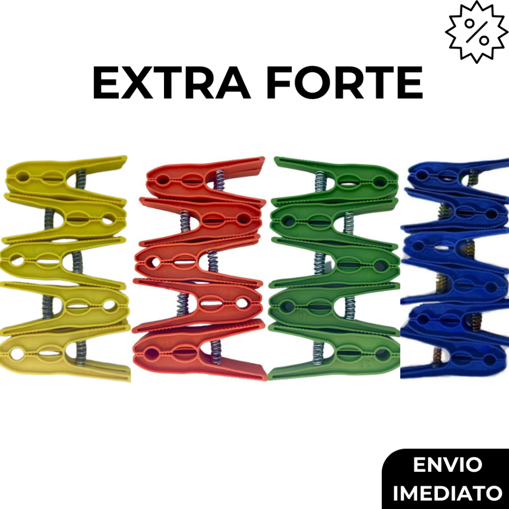 Prendedor de Roupa Plástico Extra Forte 24, 60 e 120 Unidades Colorido Super Resistente Barato