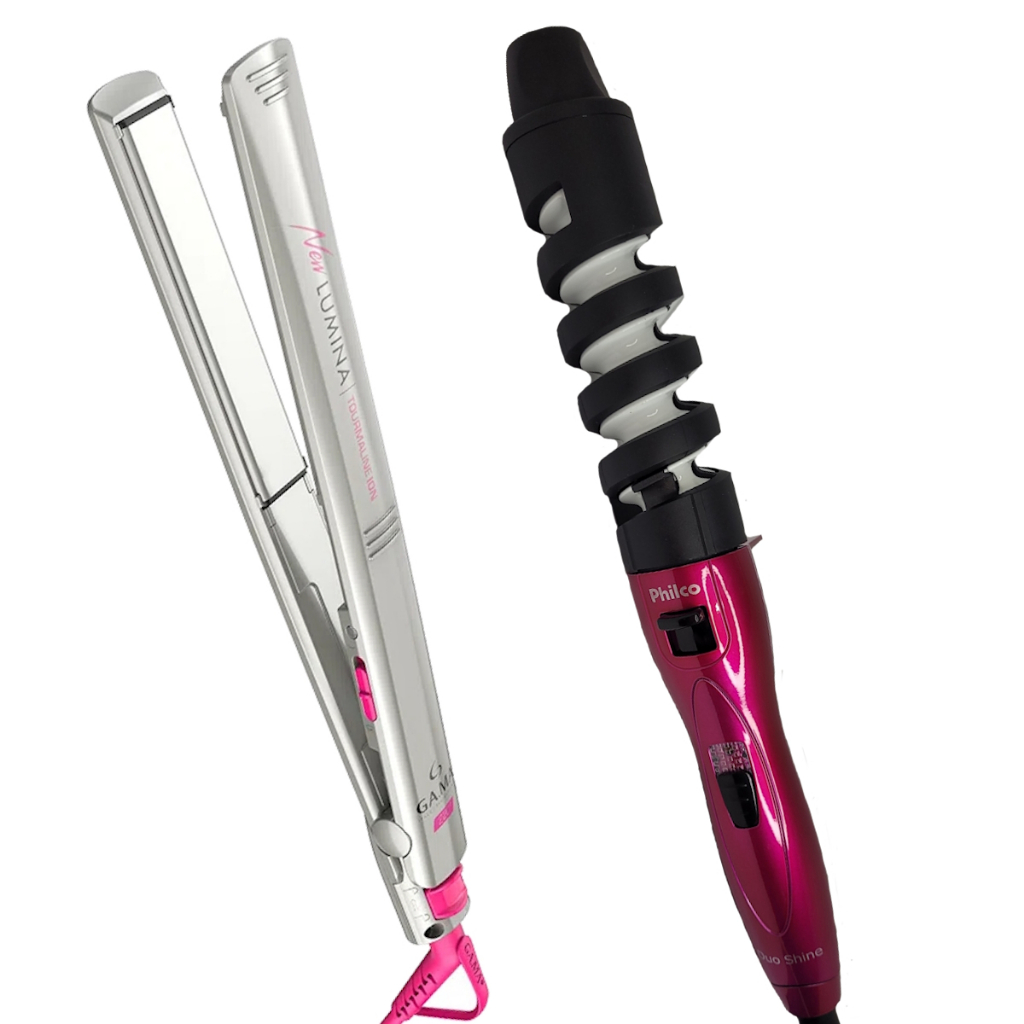 Prancha De Cabelo Gama Italy Profissional Cerâmica Ion Tourmaline Rosa 430ºf News Chapinha Modelador Cacheador Philco Espiral Duo Bivolt