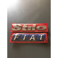 Emblema Letreiro Stilo Fiat Ano 2000 Kit 2 Peças Fita 3M Peça Cromada