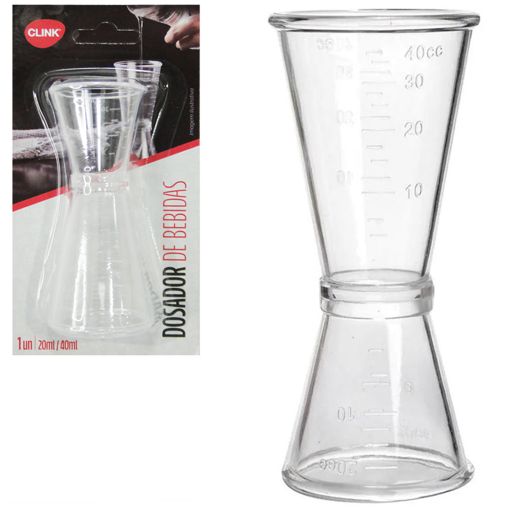 Dosador Medidor De Bebidas De Plástico 20ml-40ml Coquetel Duplo