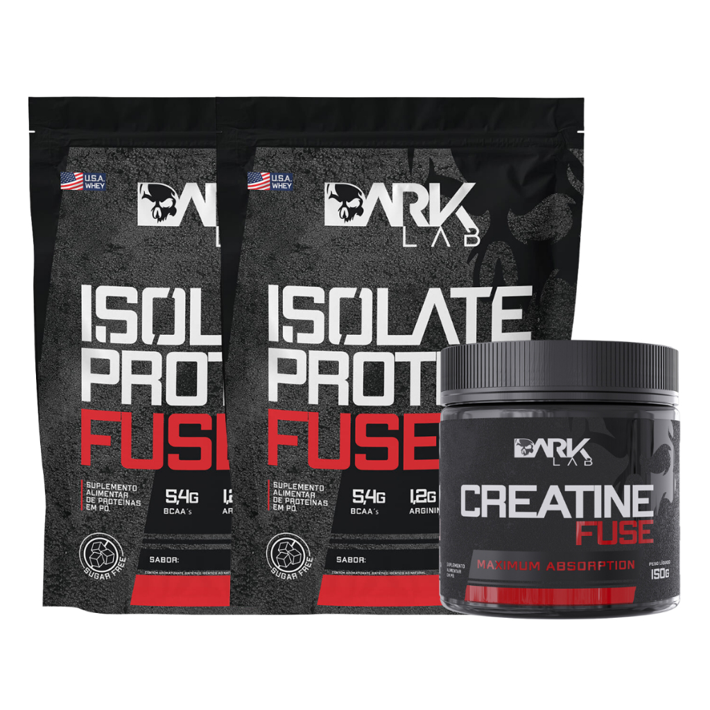 Kit 2x Whey Isolate Protein Fuse 900g + Creatina Monohidratada Fuse 150g - Dark Lab