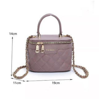 Bolsa estilo frasqueira 2 em 1 com duas alças e fecho a zíper