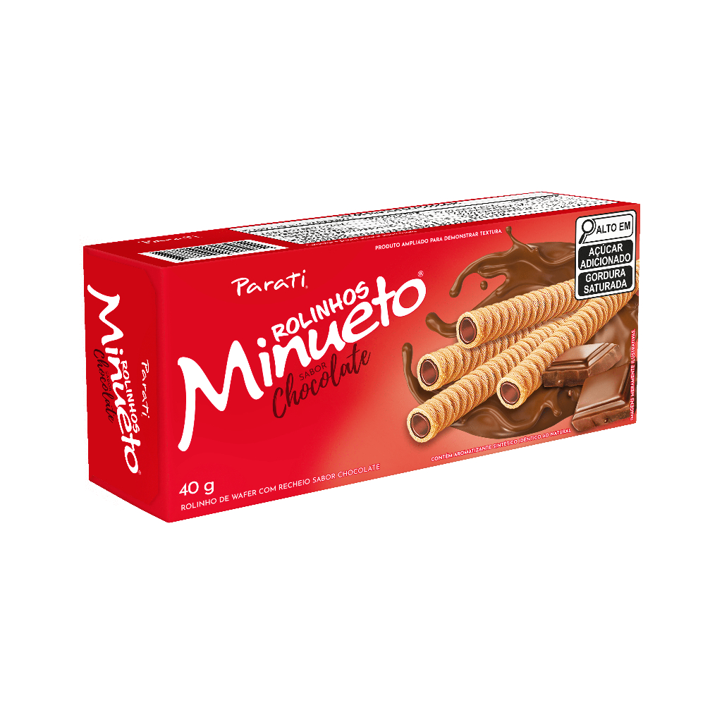 Rolinho Wafer Chocolate Minueto 40G em Oferta na Shopee