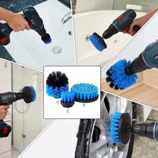 Kit Para Limpeza Pesada 03 Escova Rotativa Para Parafusadeira Furadeira (branco,azul e am…