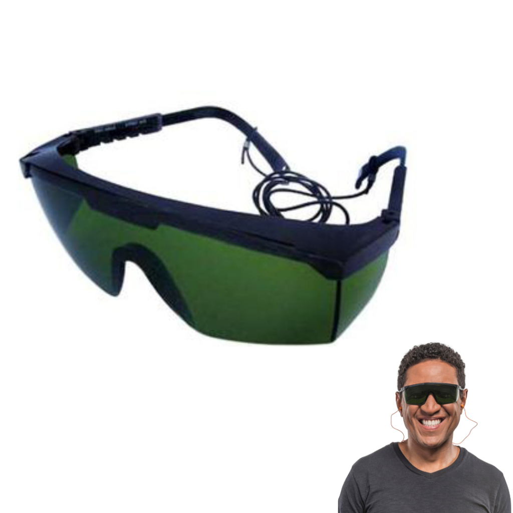 Óculos Pomp 0613 MOD Verde Lente Única Policarbonato Antirrisco para Proteção no Trabalho Airsoft Tático Militar