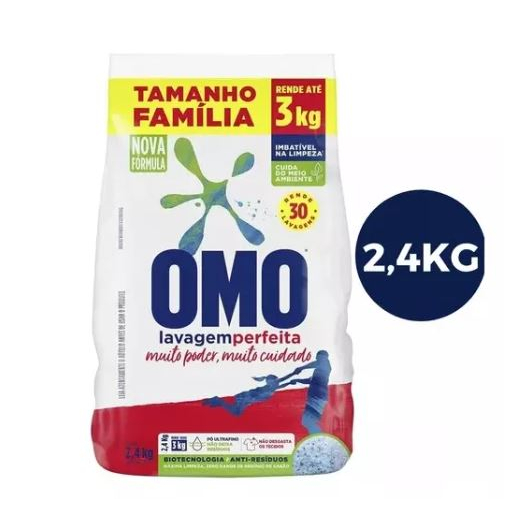 Sabão Em Pó Omo Lavagem Perfeita Saco Com 2.4kg Lava Roupas