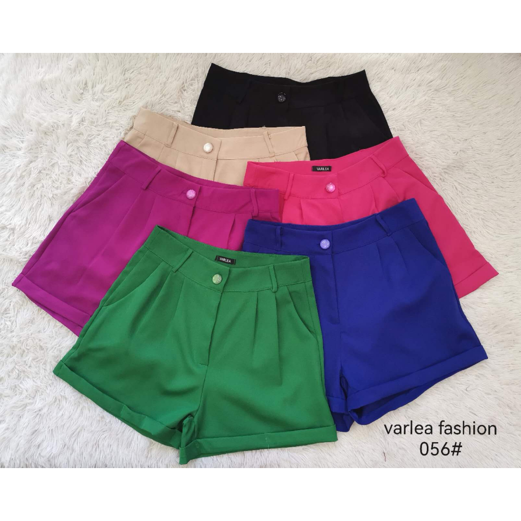 short alfaiataria feminina basico com ziper e bolso em Oferta na Shopee