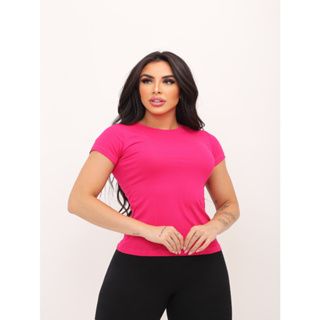 Blusa feminina Baby look gola redonda viscolycra t shirt REF 24 em Oferta na Shopee