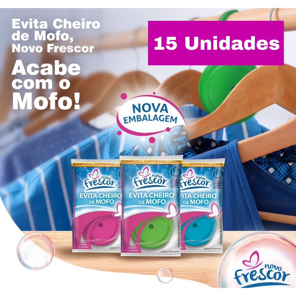 15x Evita Cheiro de Mofo AntiMofo AntiTraça Perfumado Armários Guarda Roupa Cômodas