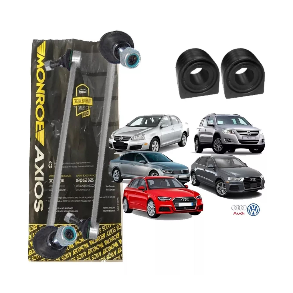 2 Bieleta Dianteira Axios + Bucha Barra Volkswagen Jetta 2014 2015 2016 2017