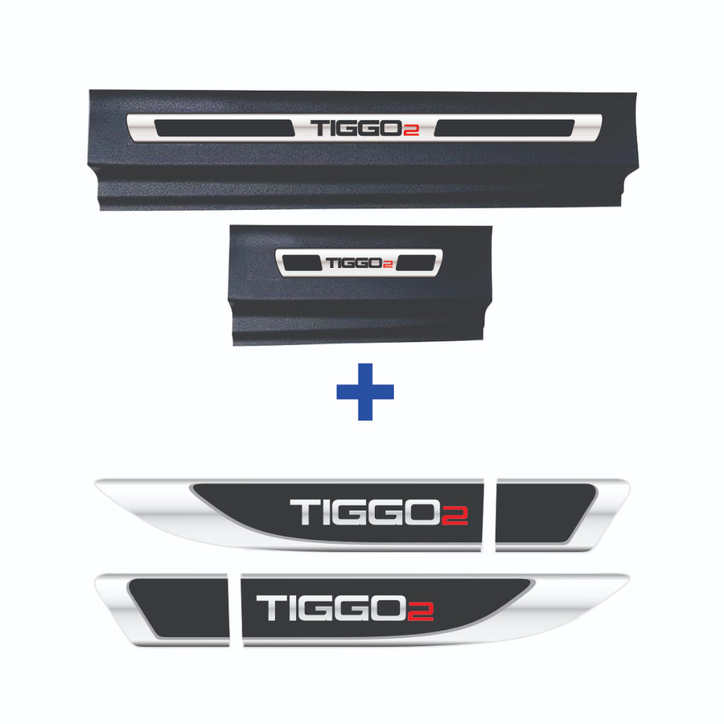 Chery Tiggo2 Kit Soleira Resinada E Aplique De Paralama