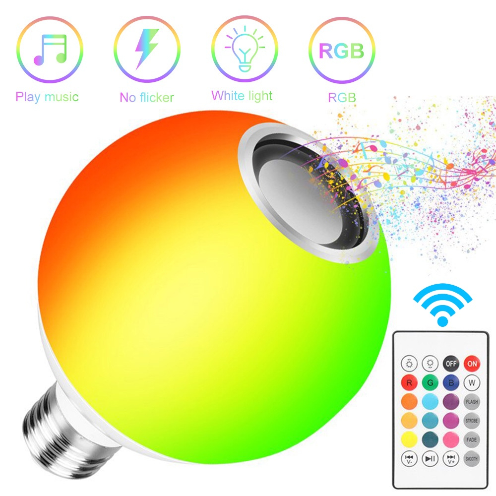 Lâmpada LED Bluetooth Alto-falante Música Áudio Com Função De Som Lâmpada De Luz Inteligente