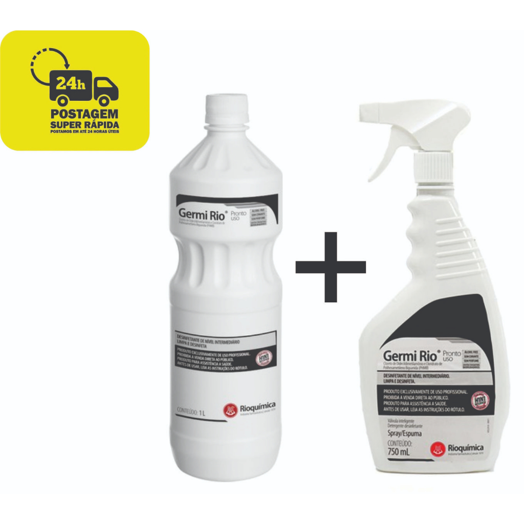 Desinfetante Germi Rio - Refil 1 Litro + Spray 750ml - Rioquímica