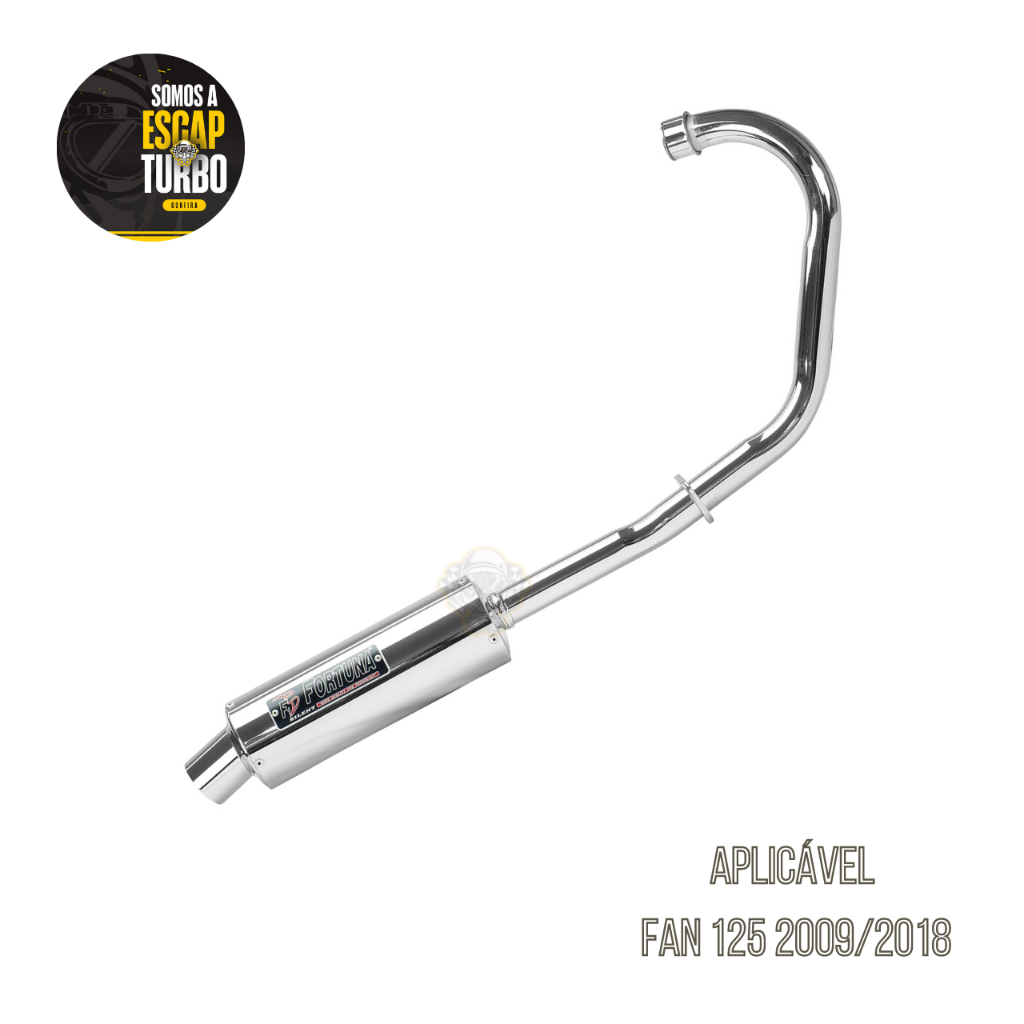 Escapamento Fan 125 2009/2021 Mini Turbo Cromado Fortuna em Oferta na Shopee