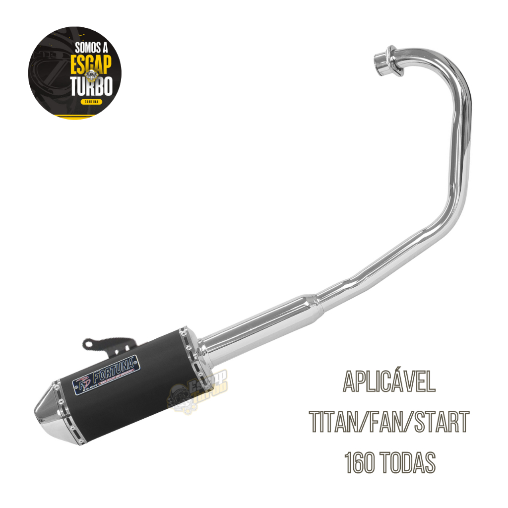 Escapamento Start 160 2016/2024 / Fan 160/ Titan 160 Mini Tri Fortuna