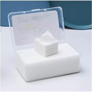 Flanela de Algodão 800 peças + Caixa Reutilizável - Limpeza Facial Quadrado Pele Maquiagem Skincare Bebê