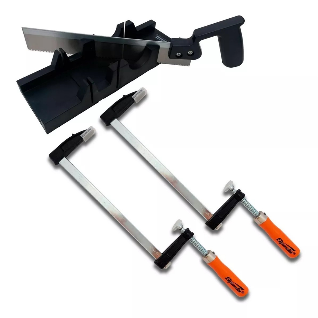 Kit Serrote Costa com caixa de meia esquadria + 2 grampos de aperto rápido