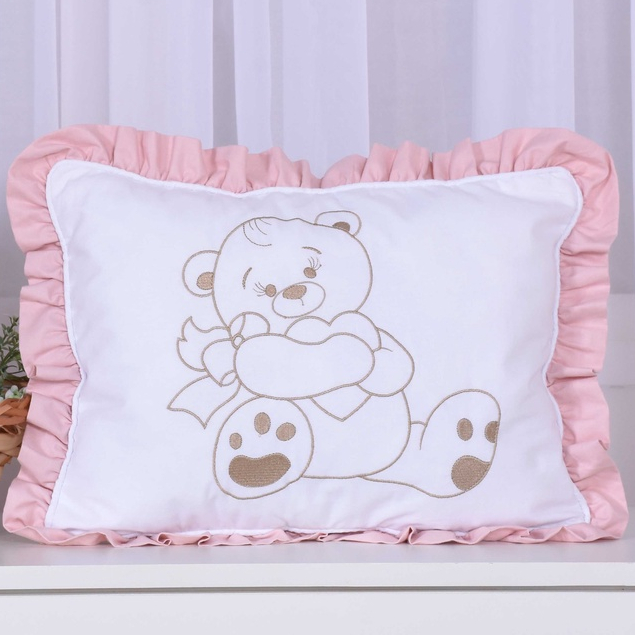 Almofada Encanto Ursa Coração Branco - 01 Peça
