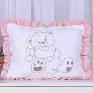 Almofada Encanto Ursa Coração Branco - 01 Peça