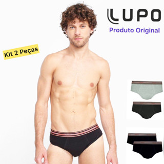 Kit 2 Cuecas Slip Lupo Algodão Elastano Masculino Original 524088