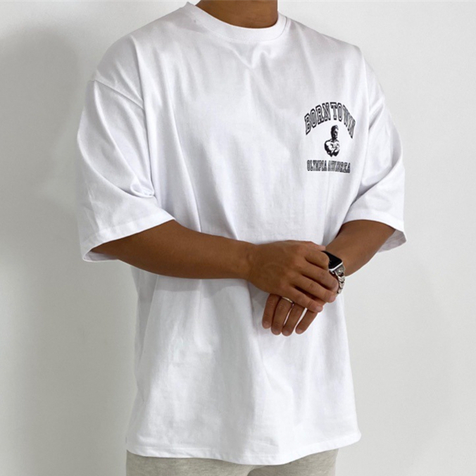 Camiseta Oversized Olympia Esportiva Confortável Verão Algodão Fitness Bodybuilding Camisetas