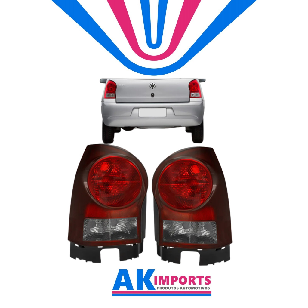 Par da Lanterna Traseira Volkswagen Gol G4 Carcaça Preta Fumê  Marca: Arteb  Ano: 2004 Até 2008  Cód: 460373/460374