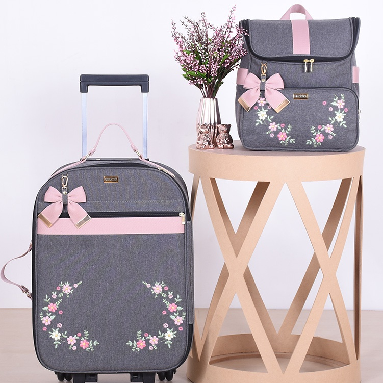 Kit Bolsa Maternidade Mala de Rodinha + Mini Mochila Florença - 02 Peças