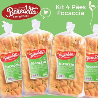 KIT PÃO FOCACCIA SEM GLÚTEN SEM LEITE BENEDETTO - KIT COM 04 em Oferta na Shopee