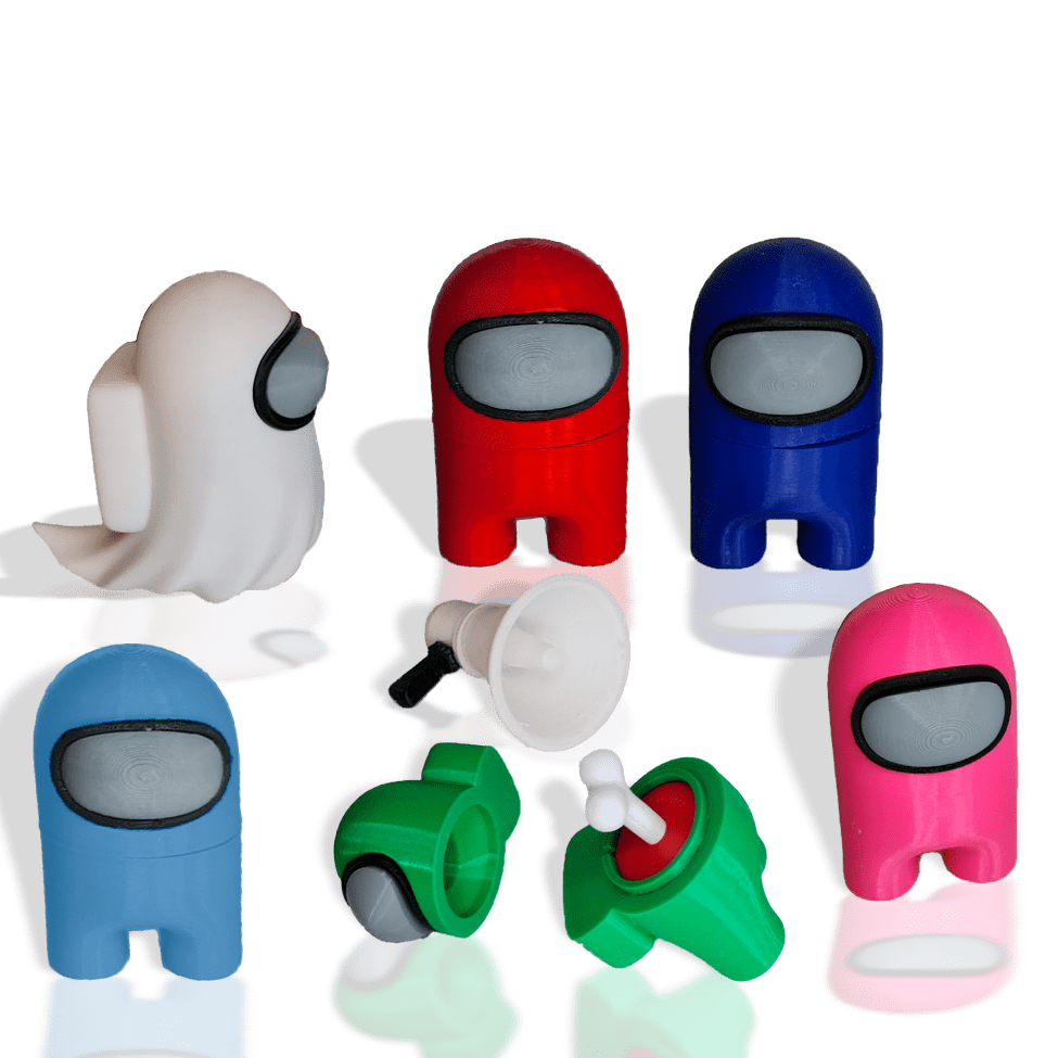 Kit 6 Bonecos Among Us 5x Desmontável + Fantasma + Megafone em Oferta na Shopee